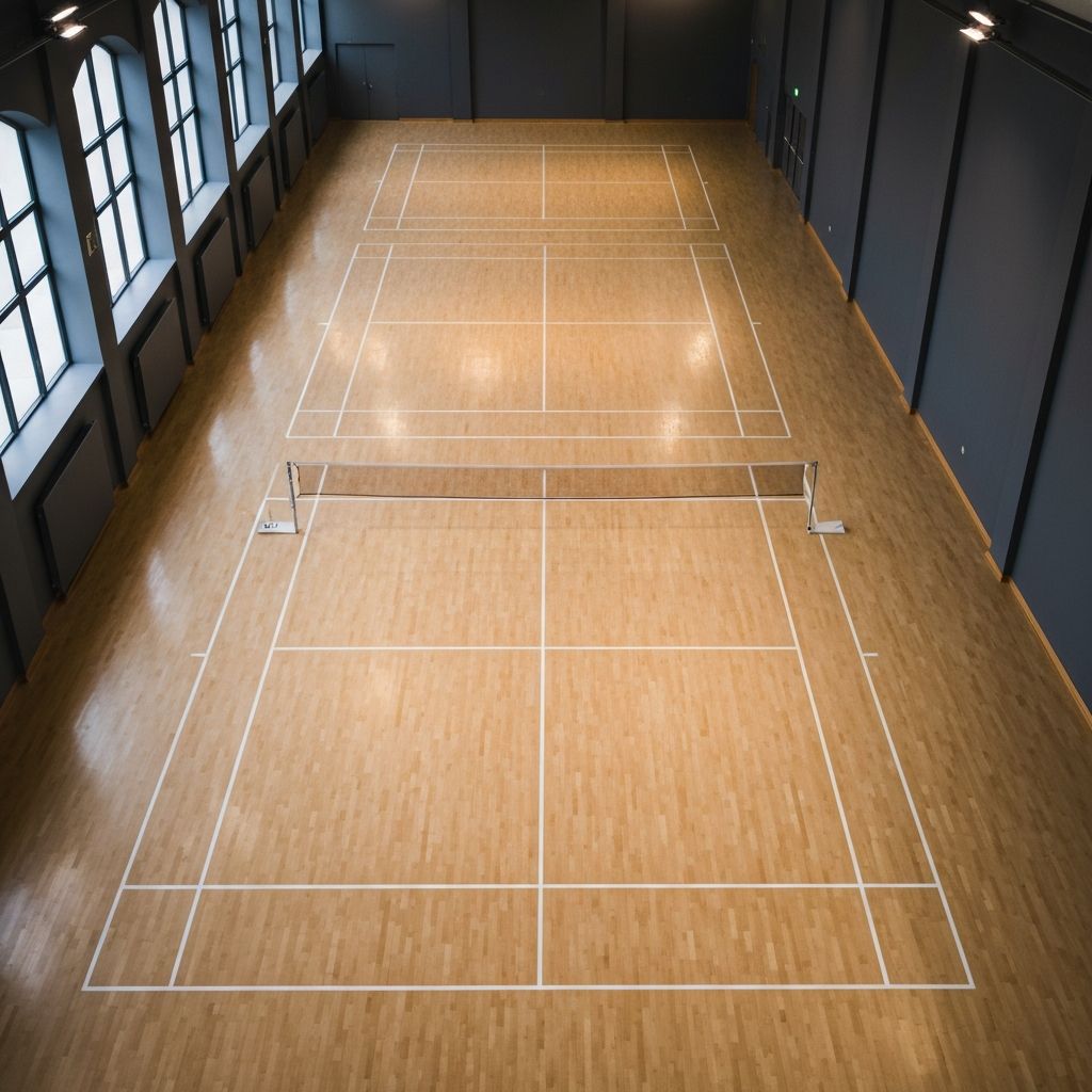 Indoor badminton court