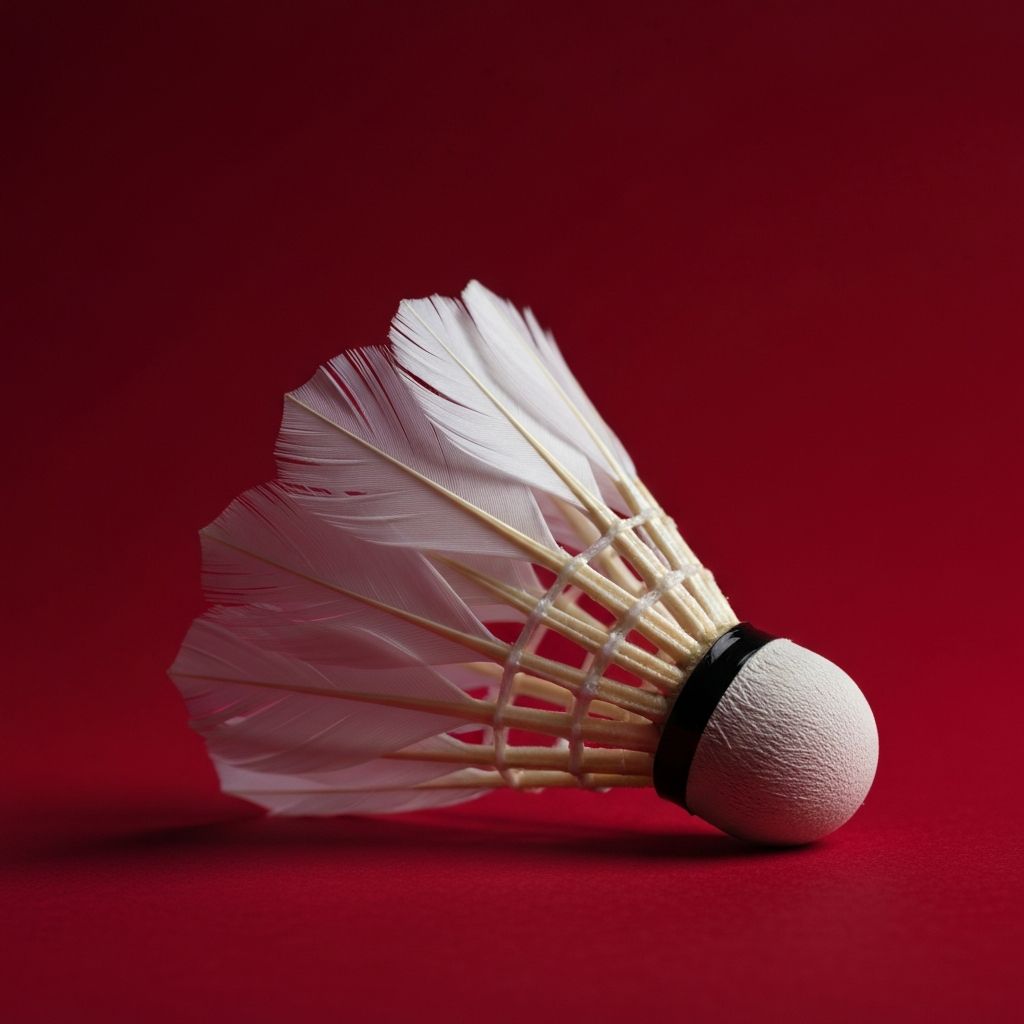 A white feather shuttlecock